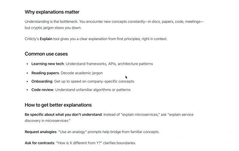 Explain a concept from anywhere demo